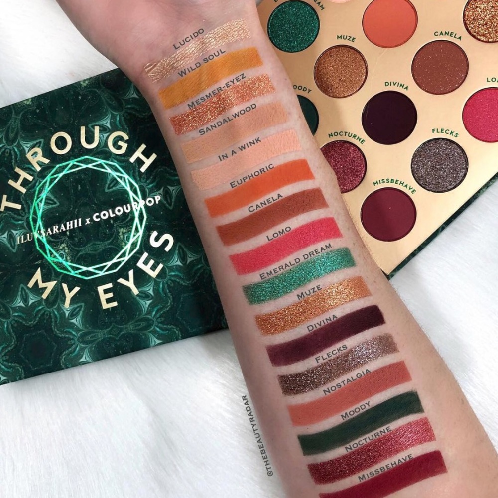 Colourpop x Iluvsarahii Through my eyes eyeshadow palette , slightly  swatched